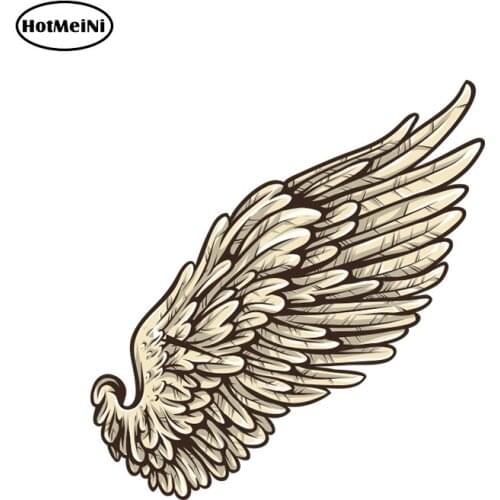 HotMeiNi 13cm x 12.2cm Guardian Angel Wings Lovely Reflective Car Stickers Fashion Car Rearview Mirror Decal DIY Car Styling