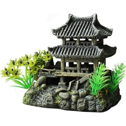 Artificial Hill House Decoration Exquisite Landscape Resin Crafts for Aquarium Fish Tank Accessories