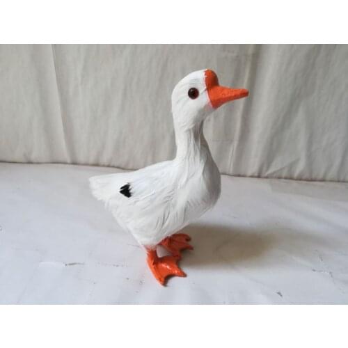 About 13x10cm simulation goose toy polyethylene & furs white goose handicraft,props,Creative Decoration gift h1445