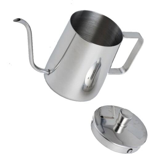 350ml 600ml 304 Stainless Steel Long Narrow Spout Coffee Pot Gooseneck Kettle Hand Drip Kettle Pour Over Coffee With lid