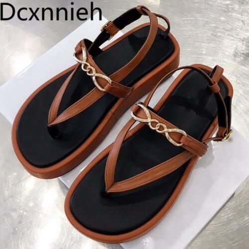 Summer womens metal chain belt braided flip flops leather womens beach sandals street womens height increase dress shoes 2021