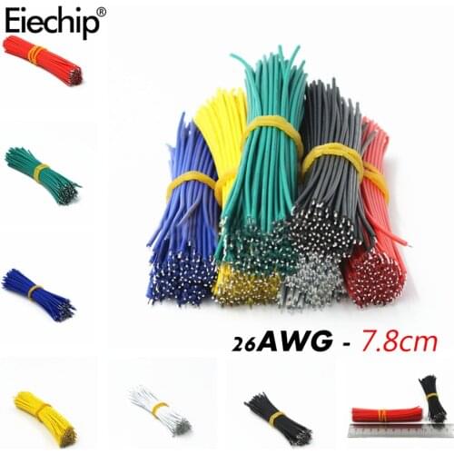 50PCS/lot PCB board breadboard Solder Cable 7.8cm 26AWG, bread board diy jumper cable insulation wires for arduino