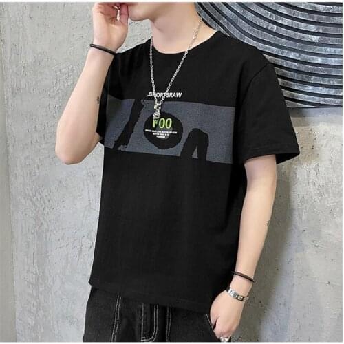 2021 Mens Summer Cotton T-Shirt Casual Sports Short-Sleeved Round Neck Top