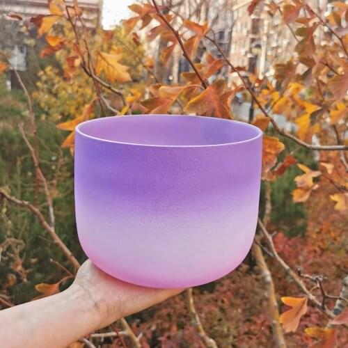 8Inch 432HZ/440hz Purple white pink Color Third Eye Crown Root Sacral Solar Heart Throat Musical Instruments