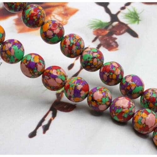 Charming!Multicolor Turkey Stone 10mm round loose beads 15" DIY women handmade jewelry making bracelets necklace