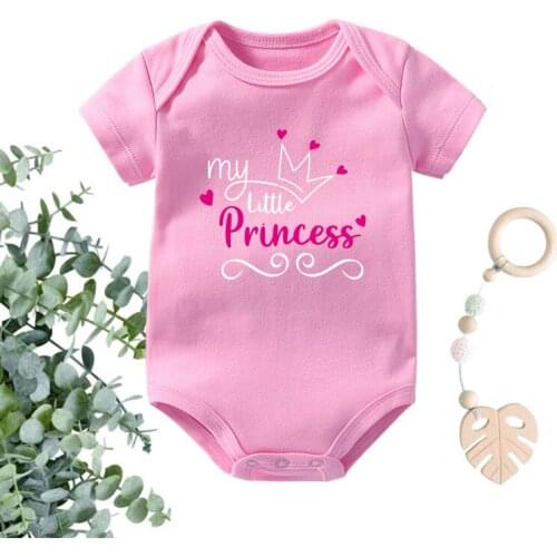 My Little Princess Newborn Baby Girls Clothes Cotton Summer Girls Rompers Cute Princess Body Baby Bodysuits Baby Shower Gifts