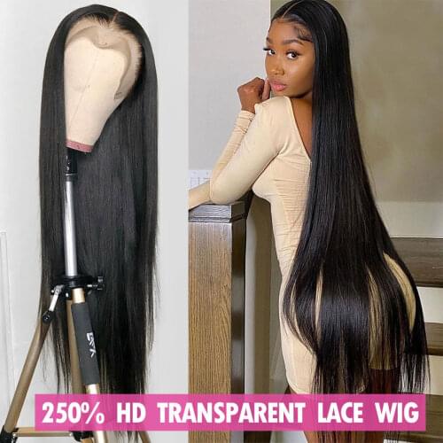 Straight Lace Front Human Hair Wigs For Women Hd Transparent Lace Frontal Wig 28 30 Inch Brazilian Bone Straight Lace Front Wig