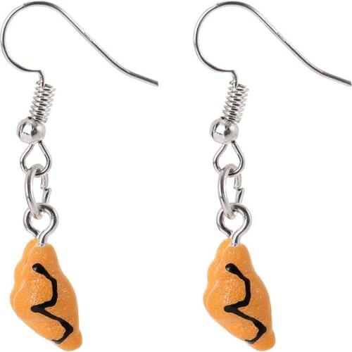 12Pair Simulation Food Croissant French Bread Toast Dangle Drop Earrings Kit Cute Unique Baguettes Earrings Set Jewelry