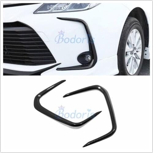 Silver Carbon Fiber Color Front Fog Lamp Cover Light Decorative Trim Chrome Car Styling For Toyota Corolla 2019 Accessories