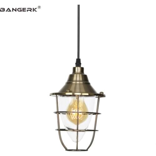 Industrial Wind Pendant Lights Vintage Iron Glass Loft Decor LED Hanging Lamp Dining Room Bar Bedroom Home Lighting Hanglamp