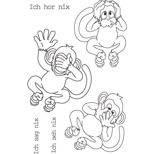 German monkey Clear Stamp for DIY Scrapbooking/Card Making/Kids Fun Decoration Supplies A2172