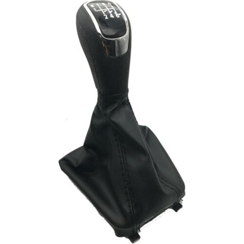5Speed 6 Gear Car Gear Shift Knobs With Giator Leather Boot For Skoda Superb II Yeti 2008 2009 2010 2011 2012