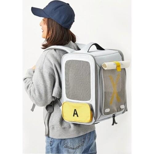 New Pet Cat Carrier Backpack Double Shoulder Cat Travel Outdoor Portable Bag for Small Dogs Foldable Pet Bag Mesh Backpack large