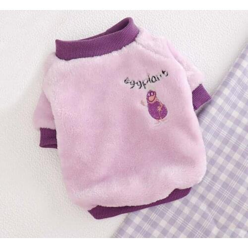 Warm Fleece Pet Dog Clothes Cute Fruit Printed Pet Coat Puppy Dogs Shirt Jacket French Bulldog Pullover Winter Dog Clothing