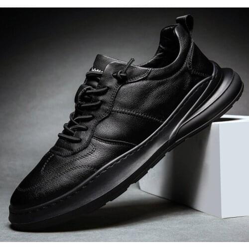 Men Shoes fashion Genuine PU Loafers Breathable Autumn lace up comfortable Casual Shoes Outdoor Men Sneakers shoesdr4