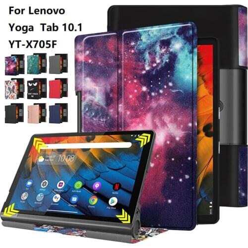 High Quality Case For Lenovo Yoga Smart Tab 10.1 YT-X705F Printed Folding Smart Cover For Lenovo Yoga Tab 5 YT-X705 Case