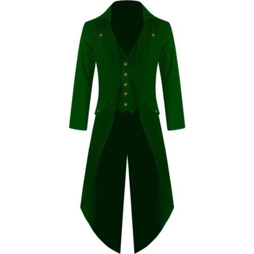 Xxxxxl xxxxl Plus Size Medieval Costumes Mens Steampunk Vintage Tailcoat Jacket Gothic Victorian Ringmaster Coat