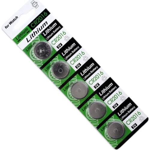YCDC 5Pcs 3V Lithium Button Coin Cells CR2016 LM2016 BR2016 DL2016 KCR2016 Watch Batteries Single Use