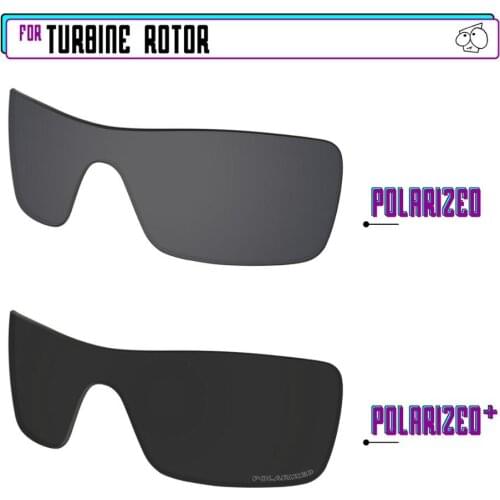 EZReplace Polarized Replacement Lenses for - Oakley Turbine Rotor Sunglasses - BlackP Plus-BlackIRP