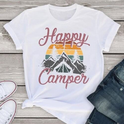 Women Graphic Camper Travel Holiday Short Sleeve Fashion Summer Lady WomensT-Shirt Shirt Tees Clothing Tops Female T Shirt