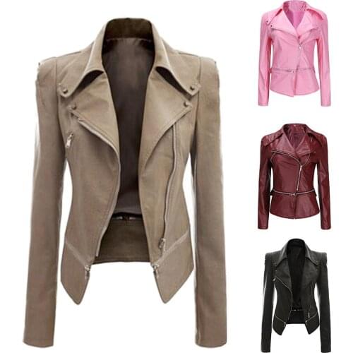 Winter Jacket Leather Women Jacket Fashion Coat Short Jacket Motorcycle style makes you cool and attractive perfect gifts