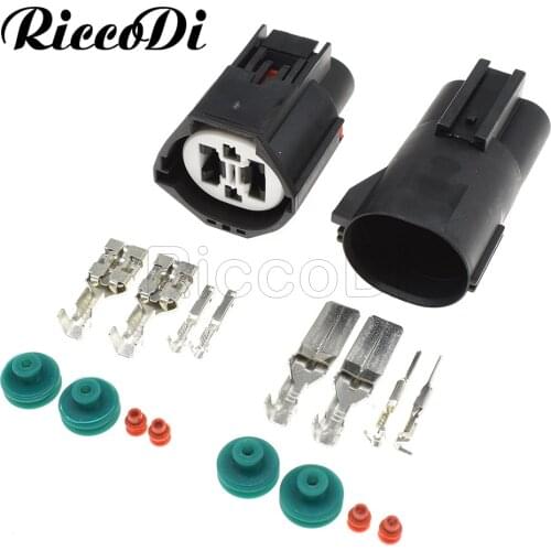 1-20Sets Waterproof Tank Electric Fan Connector Ford Volvo Lan Radiator Male Female Plug With Terminal 7282-8497-90 7283-8497-90