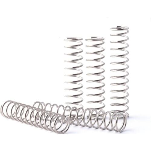 10Pcs Compression Spring 304 Stainless Steel Non-corrosive Tension Spring Wire Dia 0.8mm Outer Dia 9mm Length 10mm-50mm