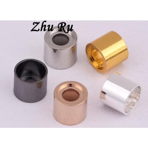 10pcs ZHU RU 8*7mm Hollow tube Geometric cylindrical hole container Charms Pendants Diy Jewelry Findings Accessorie