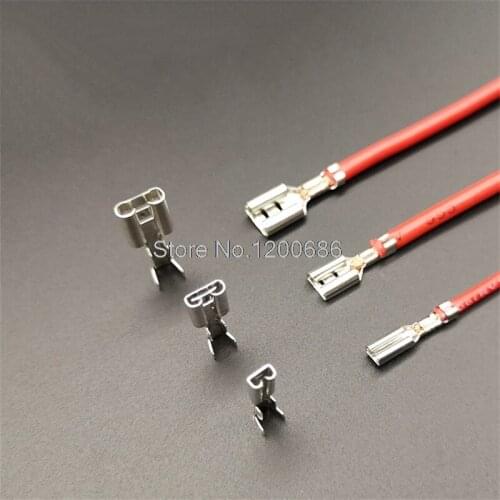 10CM Custom 2.8 /4.8 /6.3 Female Male Spade Connector wire harness with Insulating Sleeves