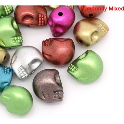 20PCs Multicolor Acrylic Spacer Beads Halloween Skull For Jewelry Making DIY Bracelet Necklace Women Party Charm Loose Beads