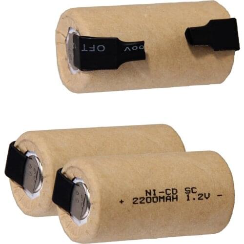 30 pieces SC batteries 2200mah 1.2v subc nicd battery random color