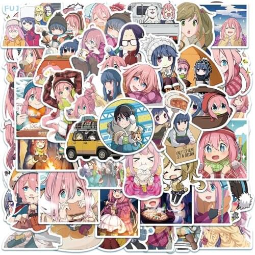 50pcs Anime Yuru Camp Stickers Sticker Waterproof Decals Laid-Back Camp Sticker For Laptop Skateboard