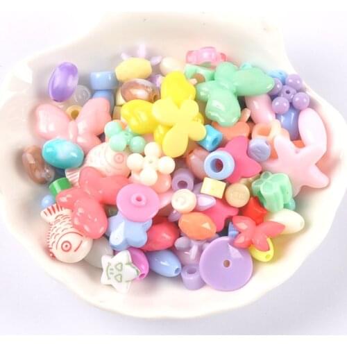 25g Mixed color random style Acrylic Spacer Beads For Jewelry making and Send 1 meter elastic rope YKL0793