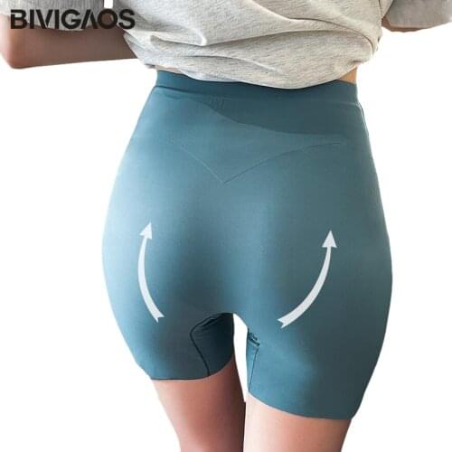 BIVIGAOS Summer High Waist Elastic Corset Safety Shorts Women Butt Lifter Non-Trace Body Shaper Boxer Panties Underwear Women