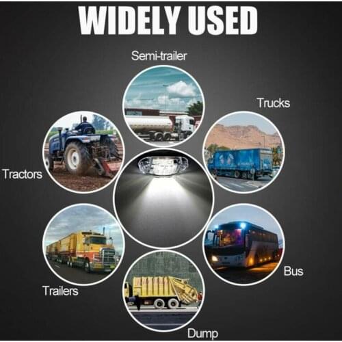 LED Side Marker Lights Lamp Part Replacement Waterproof 10pcs 12V-24V 2.5W