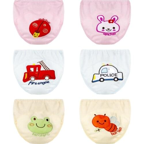 Baby cartoon embroidered childrens practice pants diaper baby learning training pants waterproof breathable baby cloth diaper