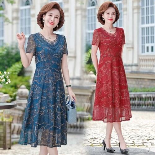 Elegant V-NeckEvening Dress Floral Print A-Line Empire Short Sleeves New Tea-Length Plus Size Women Formal Gowns