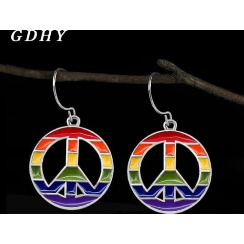 GDHY Newest circular Lesbian Earrings Rainbow Colourful Eiffel Tower Dangle Earring for Women Earrings Jewelry Aretes Brincos