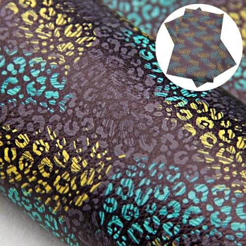 20*33CM Lychee Leopard Printed Faux Leather Fabric for Bows Synthetic Leather DIY Handmade Materials,1Yc12237