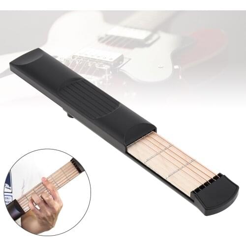 Pocket Guitar Portable Pocket Acoustic Guitar Practice Tool Gadget Chord Trainer 6 Strings 6 Fret Model for Beginner
