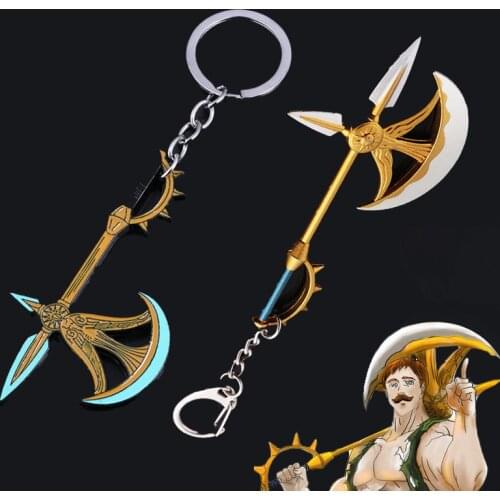 Hot Anime The Seven Deadly Sins Escanor Keychains Nanatsu no Taizai Divine Axe Rhitta Bottle Opener Keyring Men Holder Gift