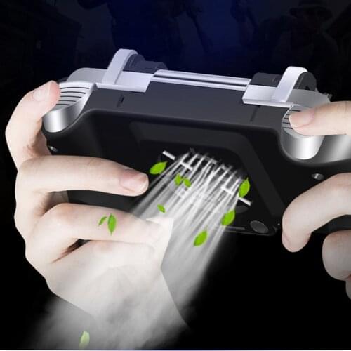 PUBG mobile game controller power bank with cooling fan mobile gamepad controller adjustable fire button aim key for iphone L1R1