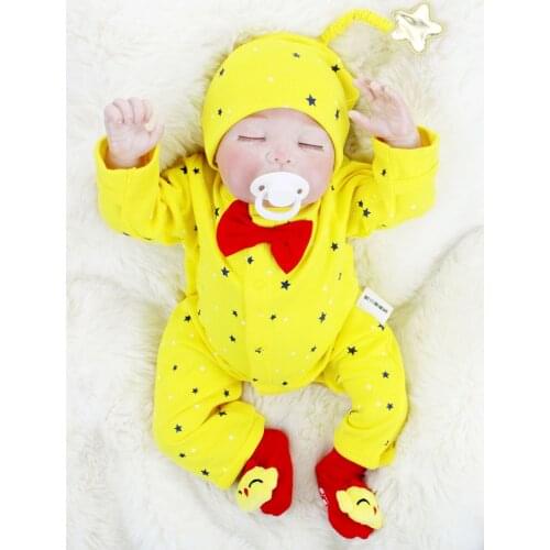 Wear Fashion color clothes Silicone reborn sleeping boy baby dolls toy lifelike alive newborn Babies doll bebe reborn girls toy