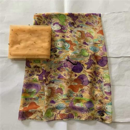 Fashion High Quality African Silk Chiffon Printed Fabric For Ladies To Wear Soft And Comfortable Printed Silk Fabric! LXF6722