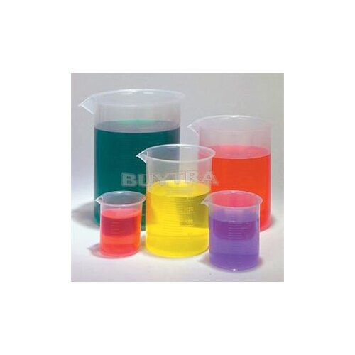 5PCS/Set Laboratory School Teaching Plastic Beaker Set 5 Graduated Polypropylene Beakers 5 Sizes 50ml/100ml,/250ml/500ml/1000ml