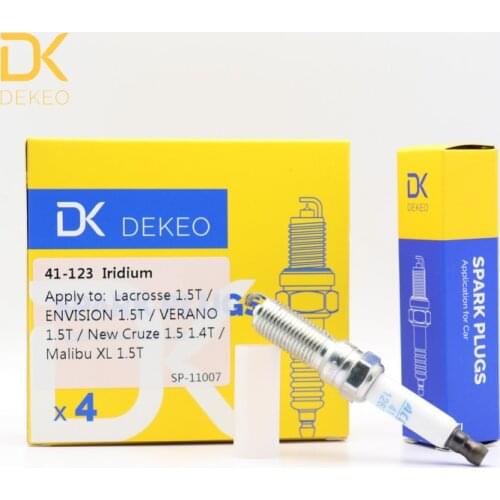Dekeo Iridium 12637199(91970) 41-123 ILNAR8B7G OEM Spark Plug Set Fit for MG HS GS GT for Chevrolet Cruze 3 Mairuibao XL 4PCS