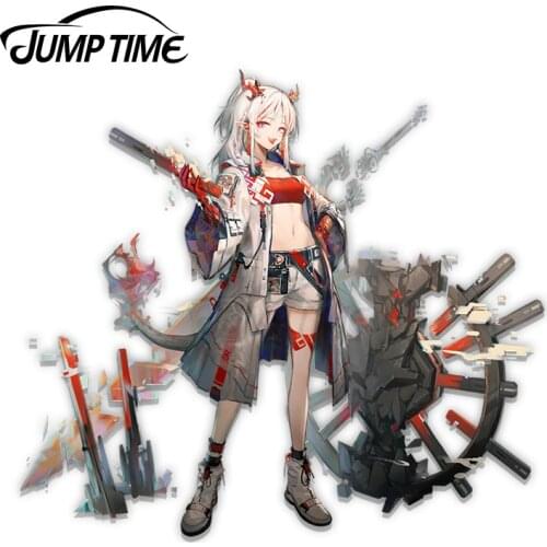 JumpTime 13 x 10.5cm Arknights Nian Anime Waifu Scratch-Proof Car Stickers Car Accessories Decal 3D Funny Motorcycle Decoration