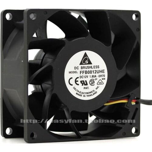 NEW DELTA FFB0812UHE 8038 12V 1.8A 8CM 3lines high air volume double ball bearing cooling fan
