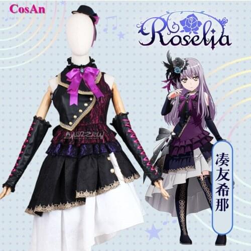 New Anime BanG Dream Roselia Whole Staff Cosplay Costume Concert SJ Uniform Dress Female Activity Party Role Play Clothing XS-XL