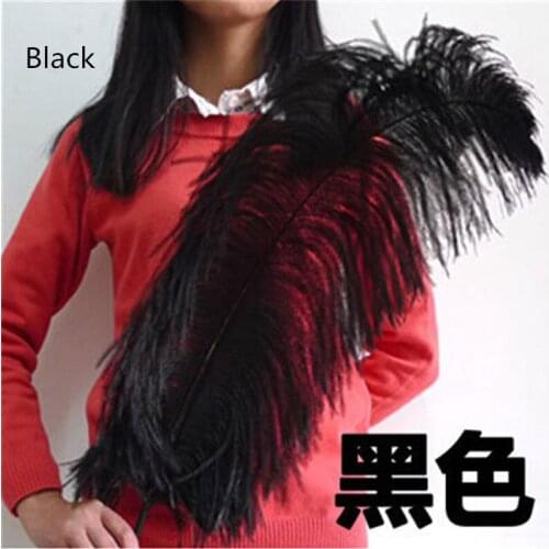 Wholasale Elegant Black Ostrich Feathers for Crafts 15-80cm Wedding Party Supplies Carnival Dancer Decoration Plumas Plumages